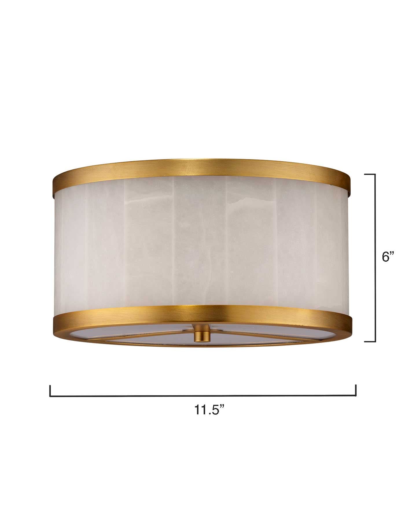 Upsala Alabaster Flush Mount Ceiling Light Fixture - Small Modern Round White Glass Dome for Bedroom, Hallway & Closet Lighting