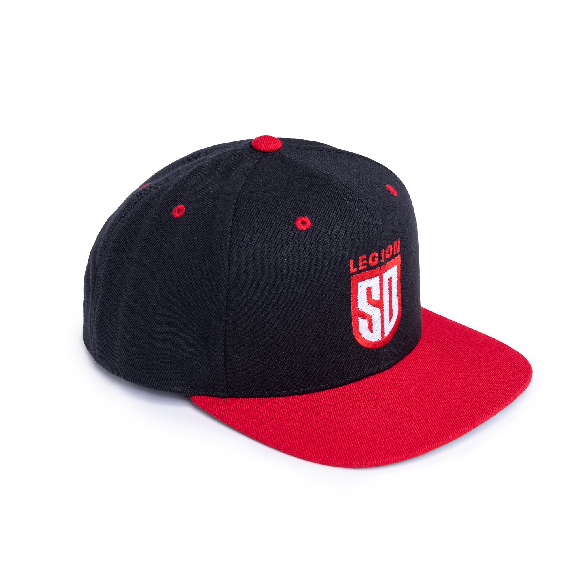 SD Legion Red Flat Bill Snapback Hat - Adjustable Baseball Cap for Men & Women - Perfect for Sports, Outdoor Activities and Streetwear Fashion