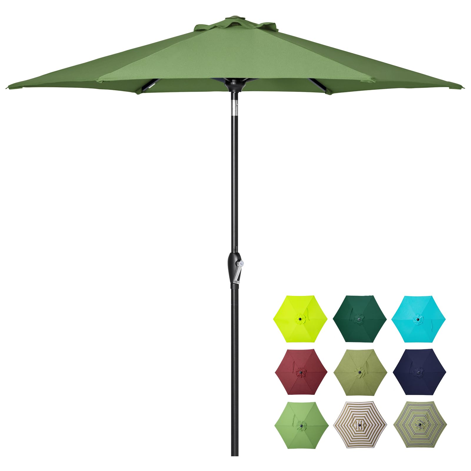 Tempera Patio Market Outdoor Table Umbrella with Auto Tilt & Crank - Large Sun Shade with Sturdy Pole & Fade-Resistant Canopy - Easy Setup for Poolside, Garden, and Outdoor Dining