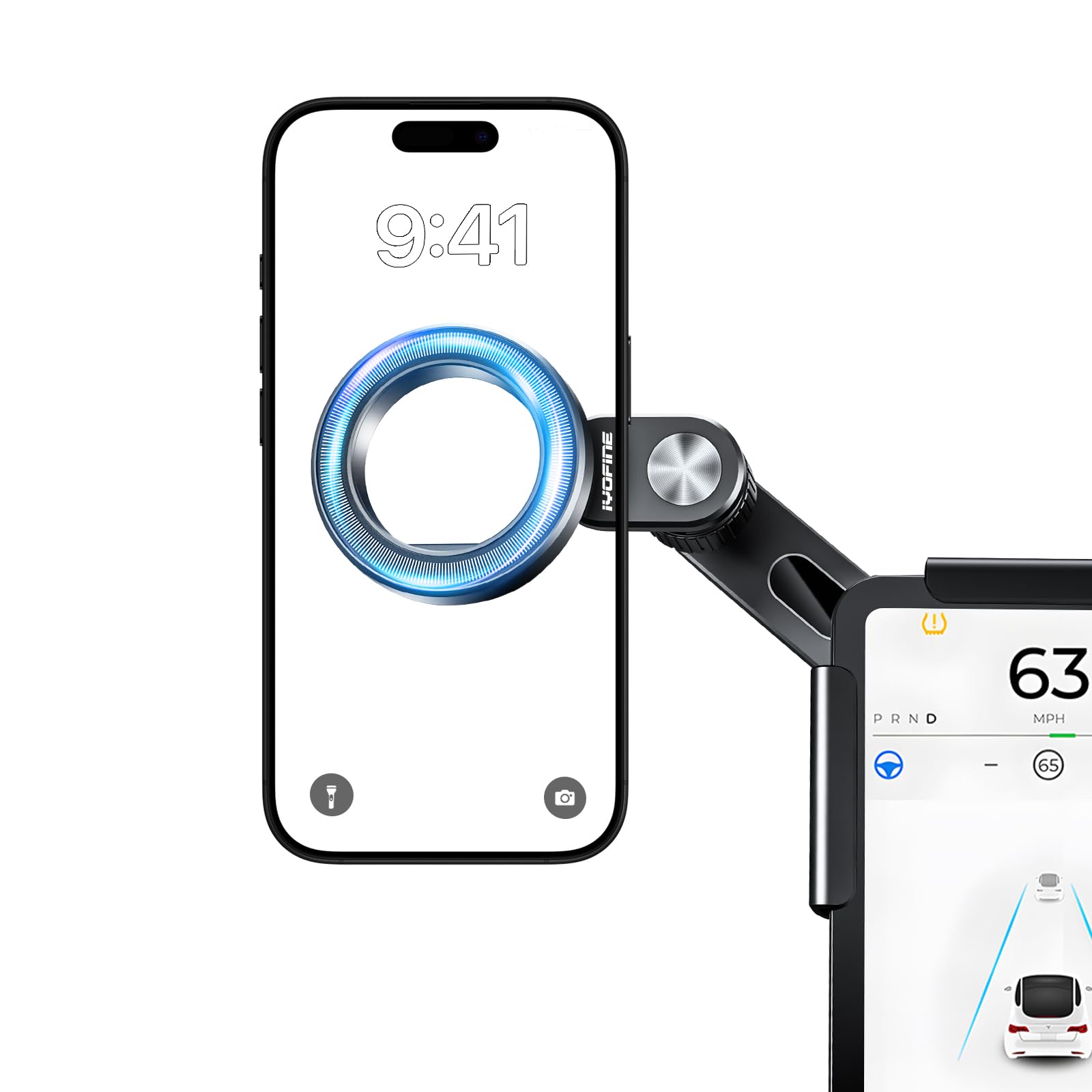 Magnetic Phone Mount for Tesla Model 3/Y/S/X/Cybertruck - No Glue Required MagSafe Car Dash Phone Holder - 2025 Tesla Accessories - Perfect for Hands-Free Navigation & Charging While Driving