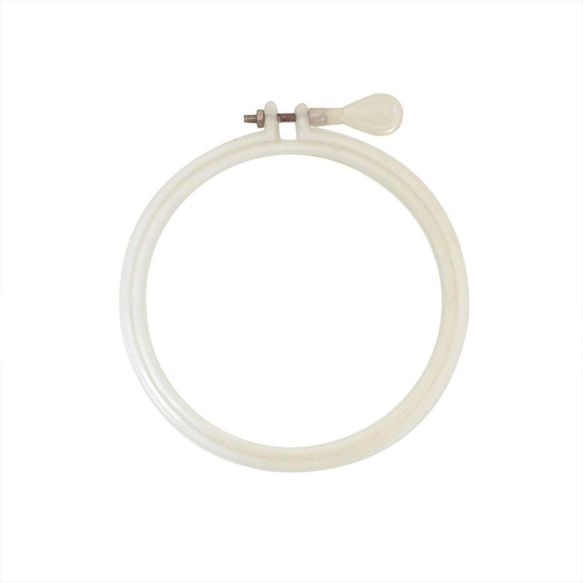 Round Embroidery Hoop Ring Frame 4.8 Inch - White Embroidery Material for Craft, Cross Stitch & Needlework - Perfect for DIY Projects, Hand Embroidery & Fabric Art