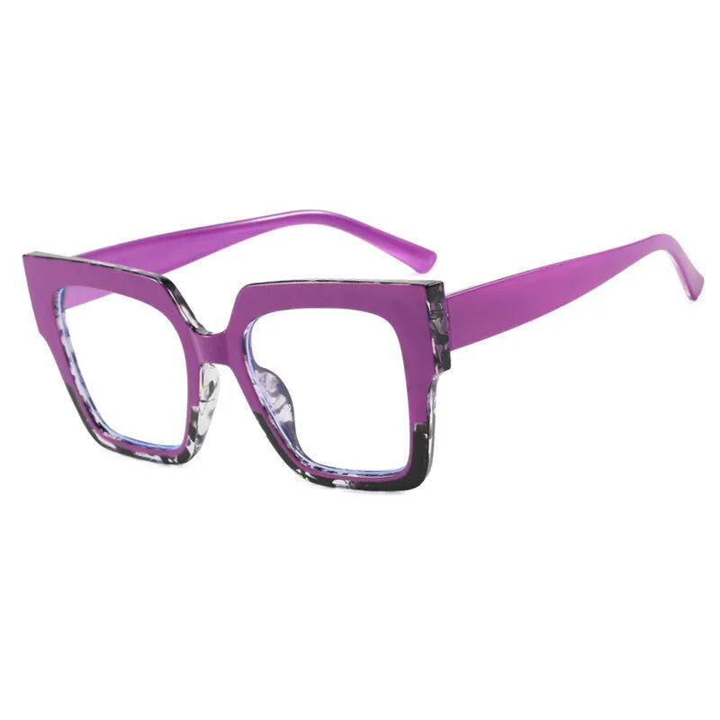 CCspace Women's Full Rim Square Thick Polycarbonate Eyeglasses Frame 301255 - Lightweight & Durable for Work, Reading & Daily Fashion