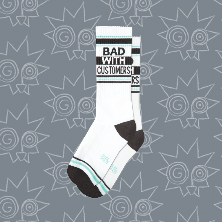 Bad with Customers - Funny Office Sarcastic Sign for Retail, Customer Service & Workplaces - Perfect for Break Rooms, Desks & Workstations