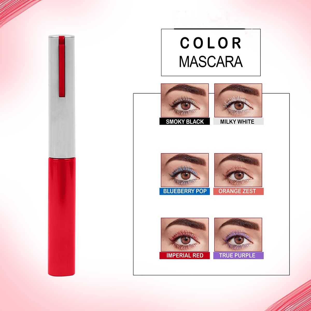 Syfer Lightweight Natural Mascara - Smudge Proof, Long Lasting Eye Makeup (6ml, Imperial Red) for Everyday Wear & Professional Use | Perfect for Work, Date Night & Special Occasions