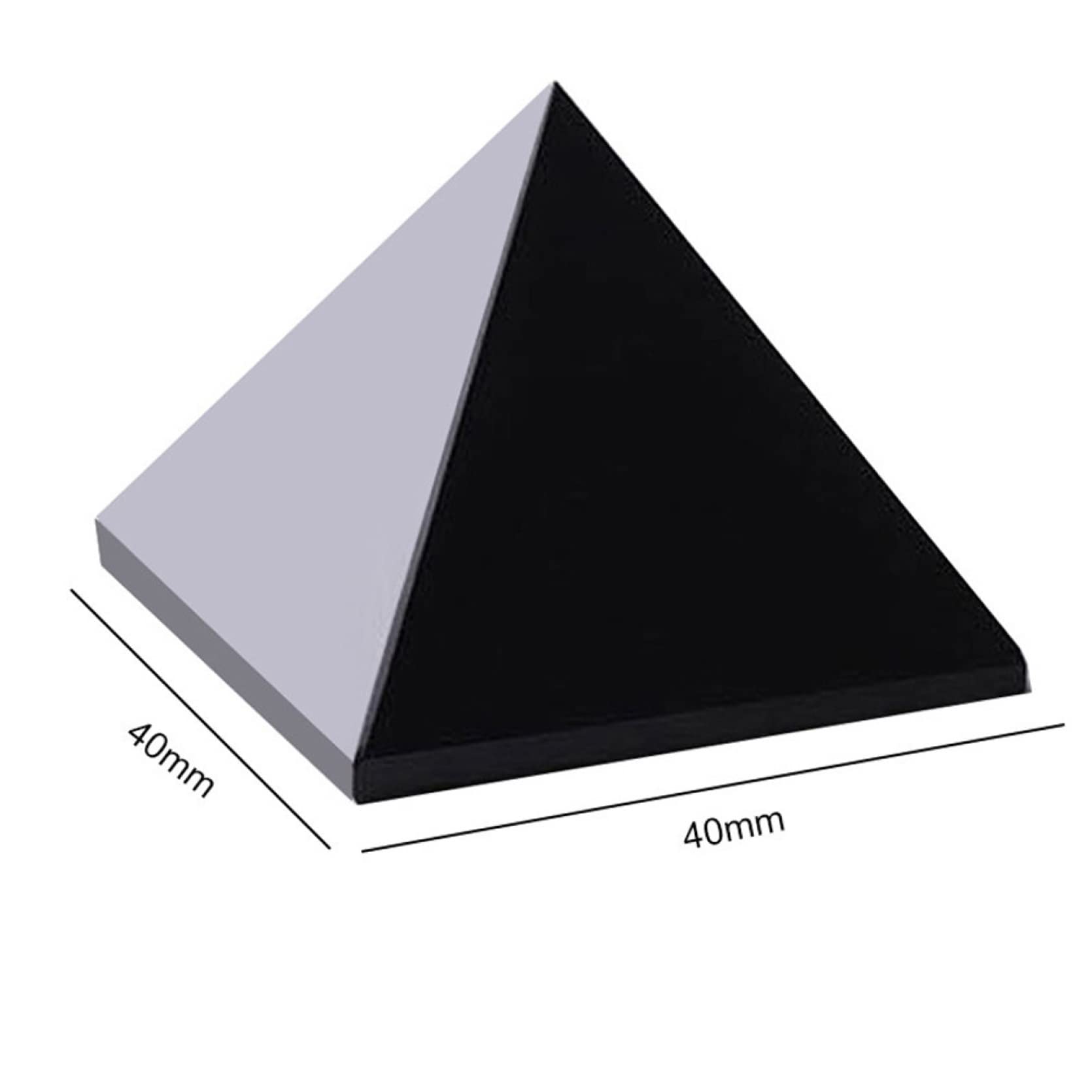 Natural Crystal Obsidian Pyramid Decor - Egyptian Style Home Ornament for Living Room, Meditation Space & Feng Shui Gifts | Healing Stone Display & Spiritual Decor