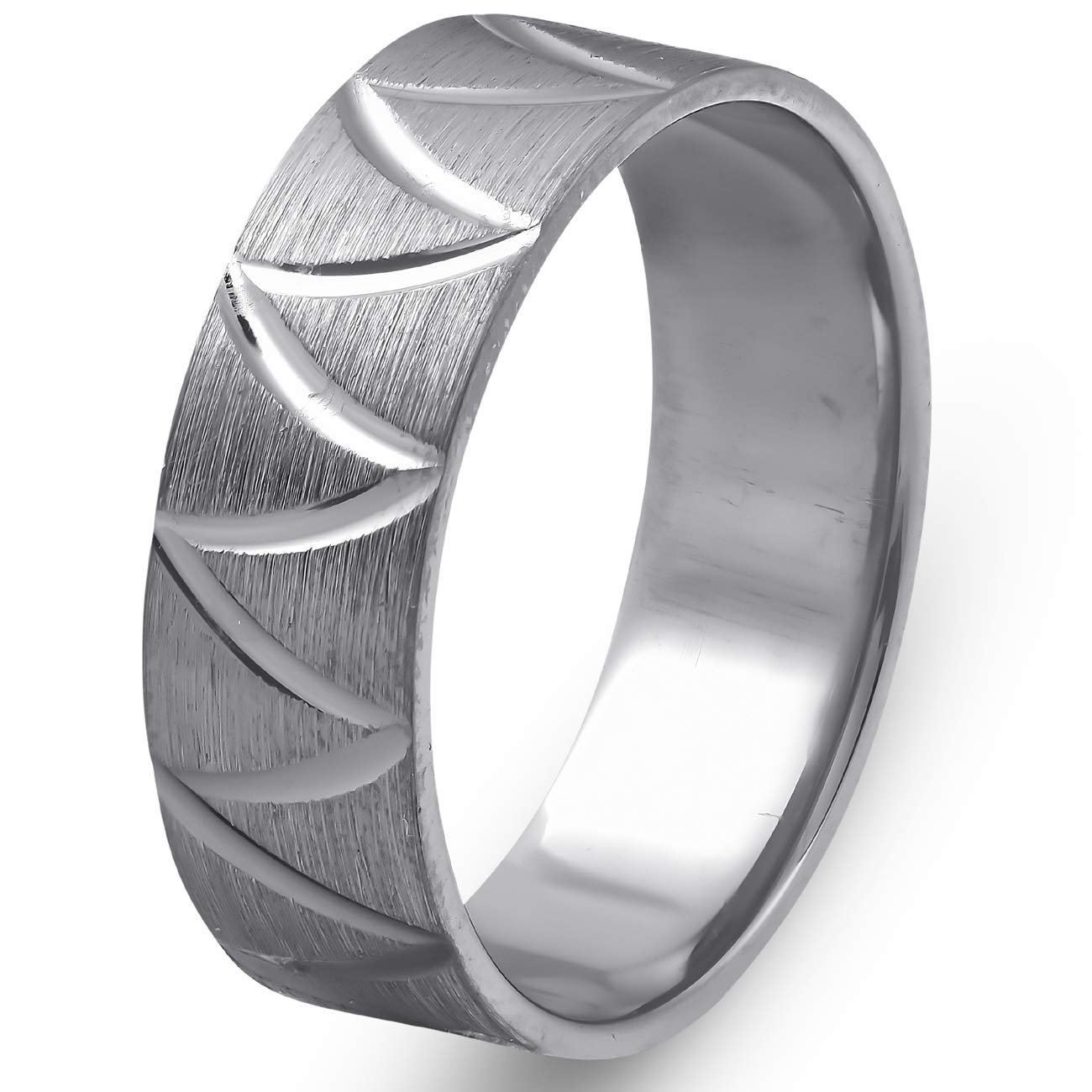 10K Black Gold 6mm Brushed Wave Ring for Men - Durable Wedding Band, Anniversary Gift & Everyday Jewelry - Perfect for Weddings, Engagements and Special Occasions