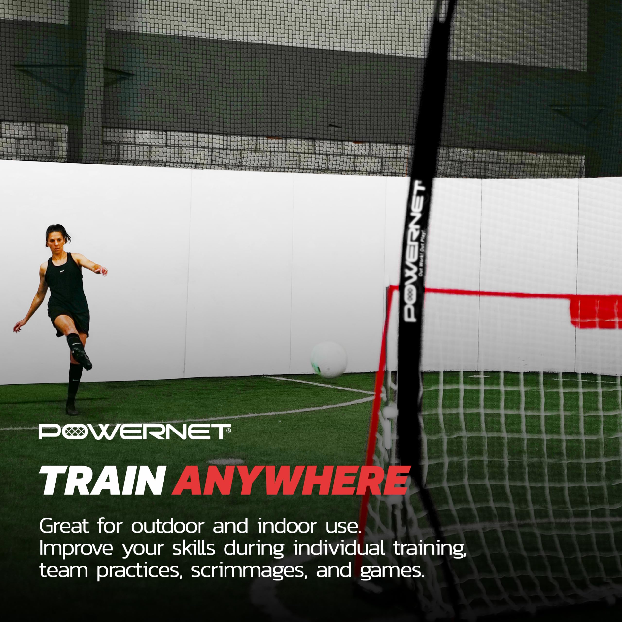 PowerNet Portable Sports Rebounder for Basketball, Volleyball, Soccer, Baseball, Softball & Lacrosse | Indoor/Outdoor Training Net for Backyard, Garage & Gym | Safety Backstop for Kids & Adults