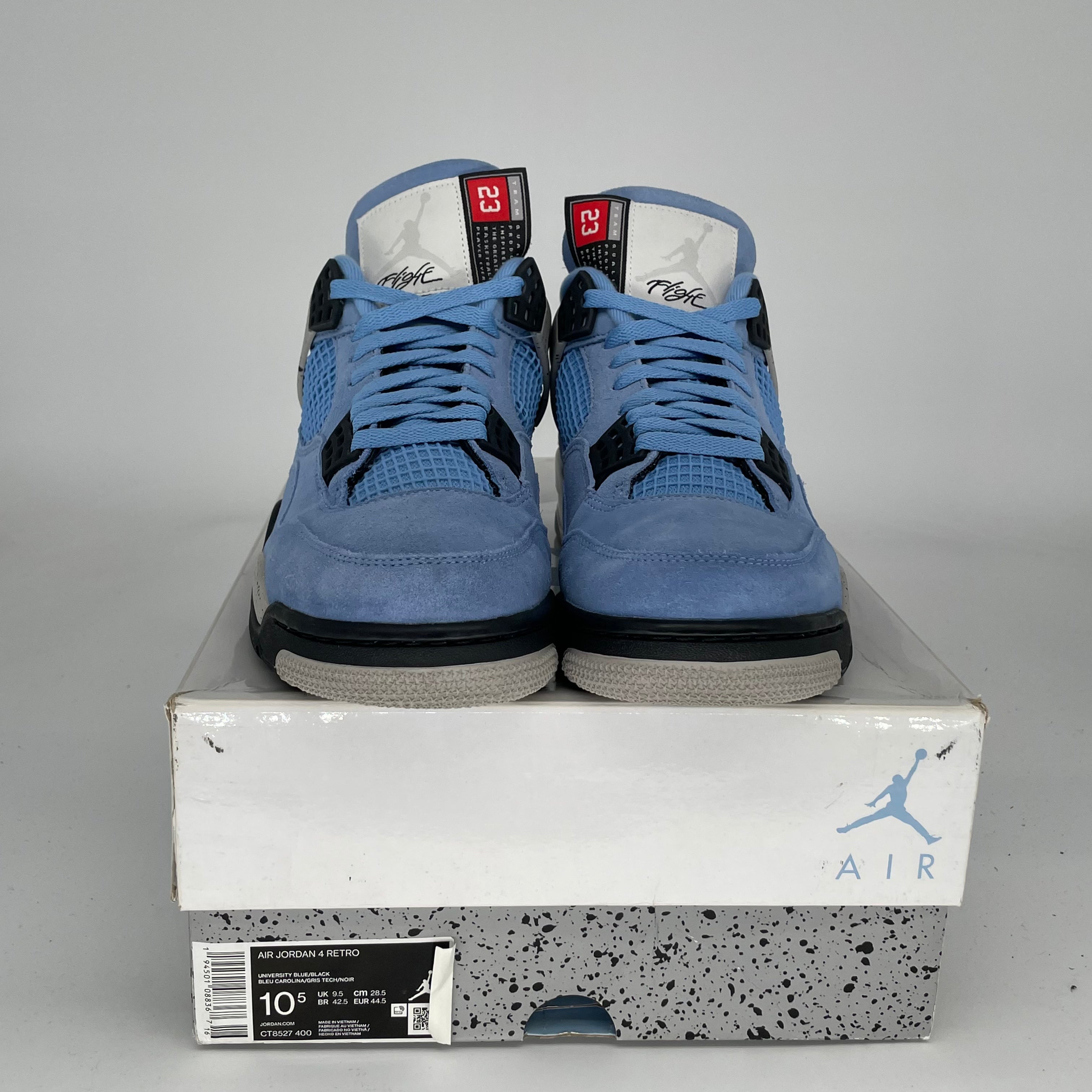 AIR JORDAN 4 UNIVERSITY BLUE MEN'S SNEAKERS SIZE 10.5 - CT8527-400 | Retro Basketball Shoes for Men, Casual Wear & Street Style Fashion