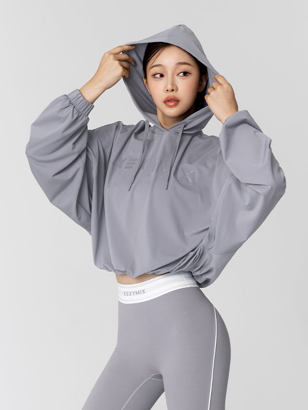 High Tension Loose Fit Crop Hoodie - Women's Oversized Streetwear Sweatshirt for Casual Wear, Gym & Lounge