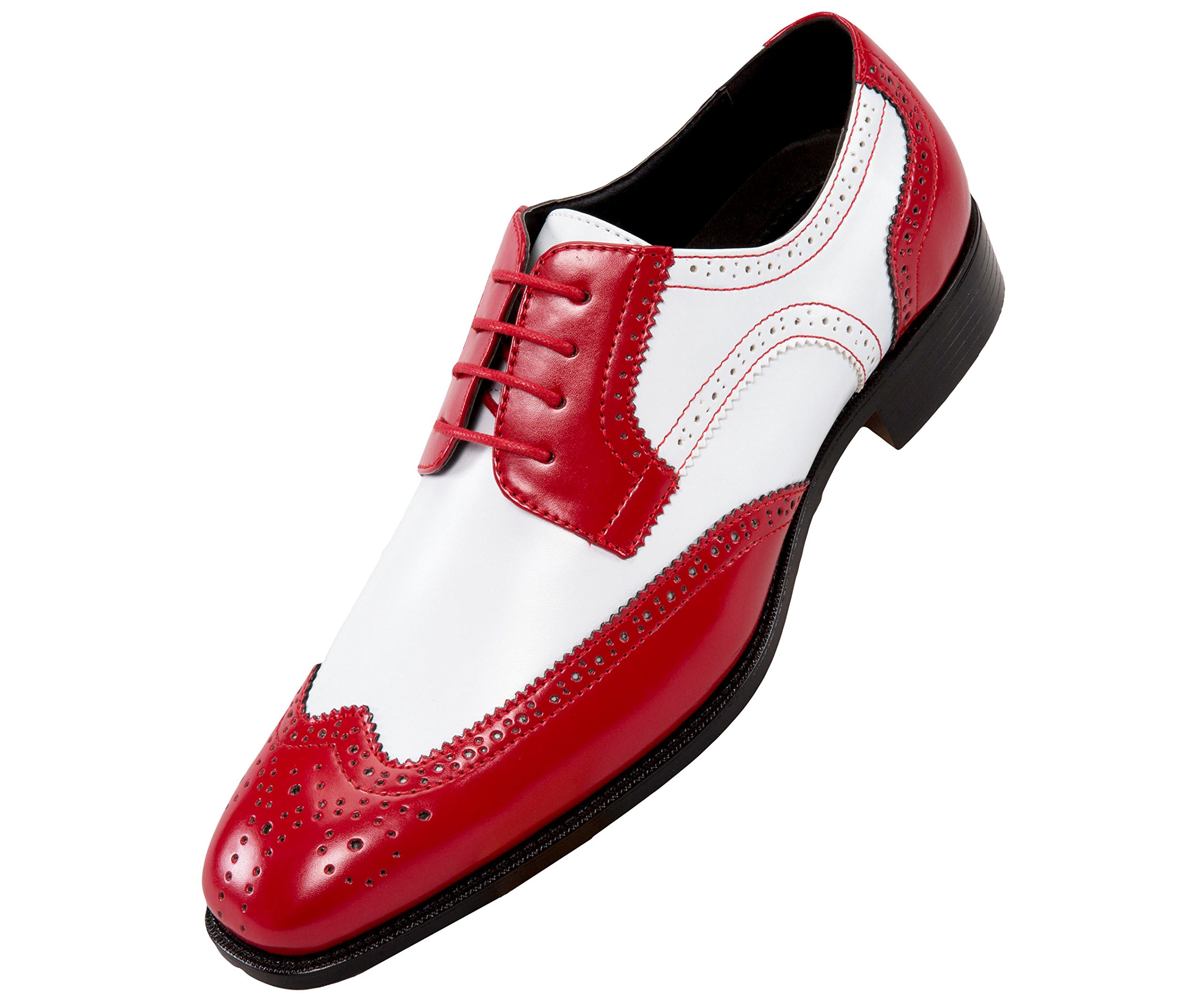 Bolano Elwyn Men's Dress Oxford Shoes - Wingtip Brogue Formal Shoes for Men, Two-Tone Spectator Style with Lace-Up Closure - Perfect for Business, Weddings & Special Occasions