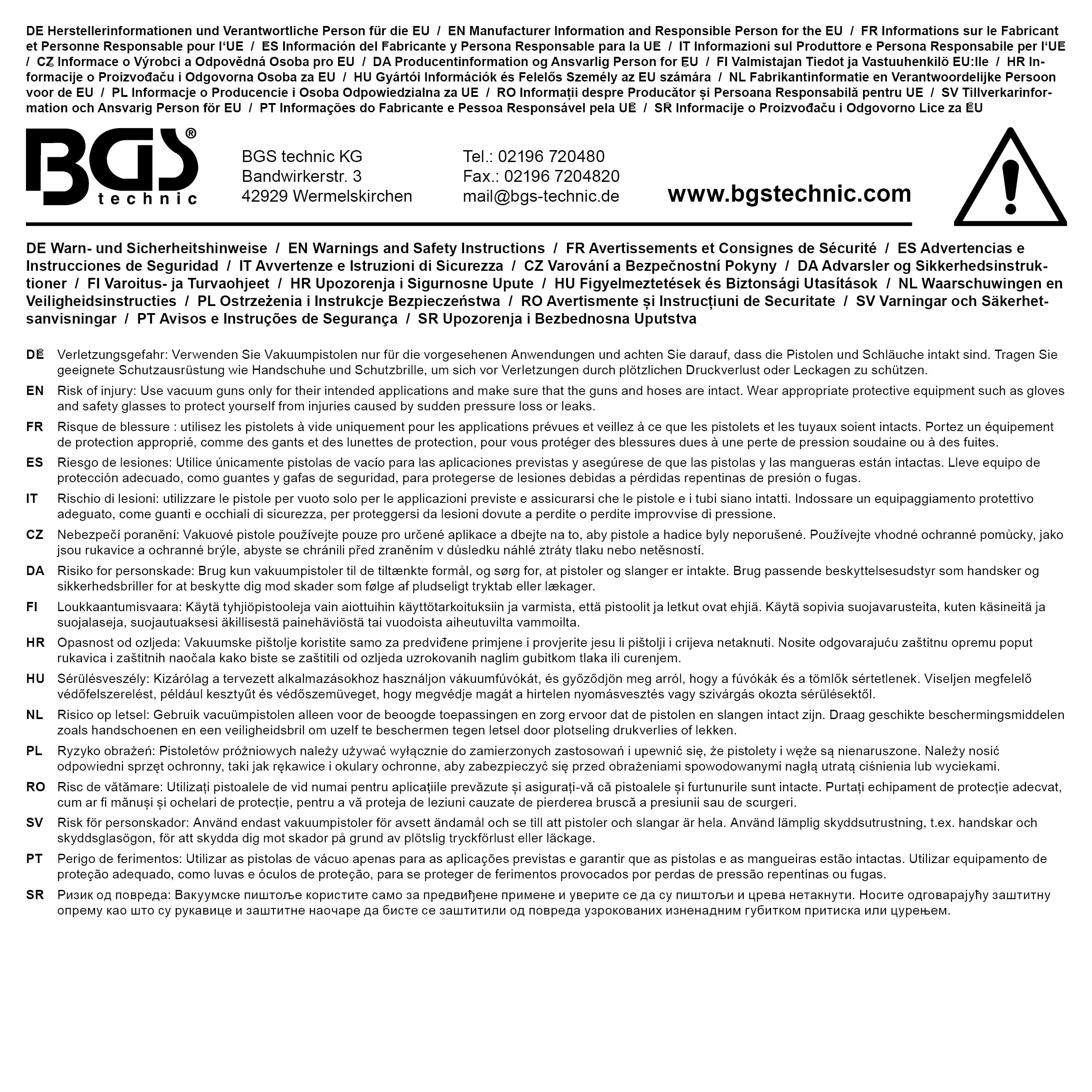 BGS 8067-1 Vacuum Pressure Pump - Compatible with BGS 8067 | Professional Automotive Brake Bleeding & HVAC System Maintenance Tool