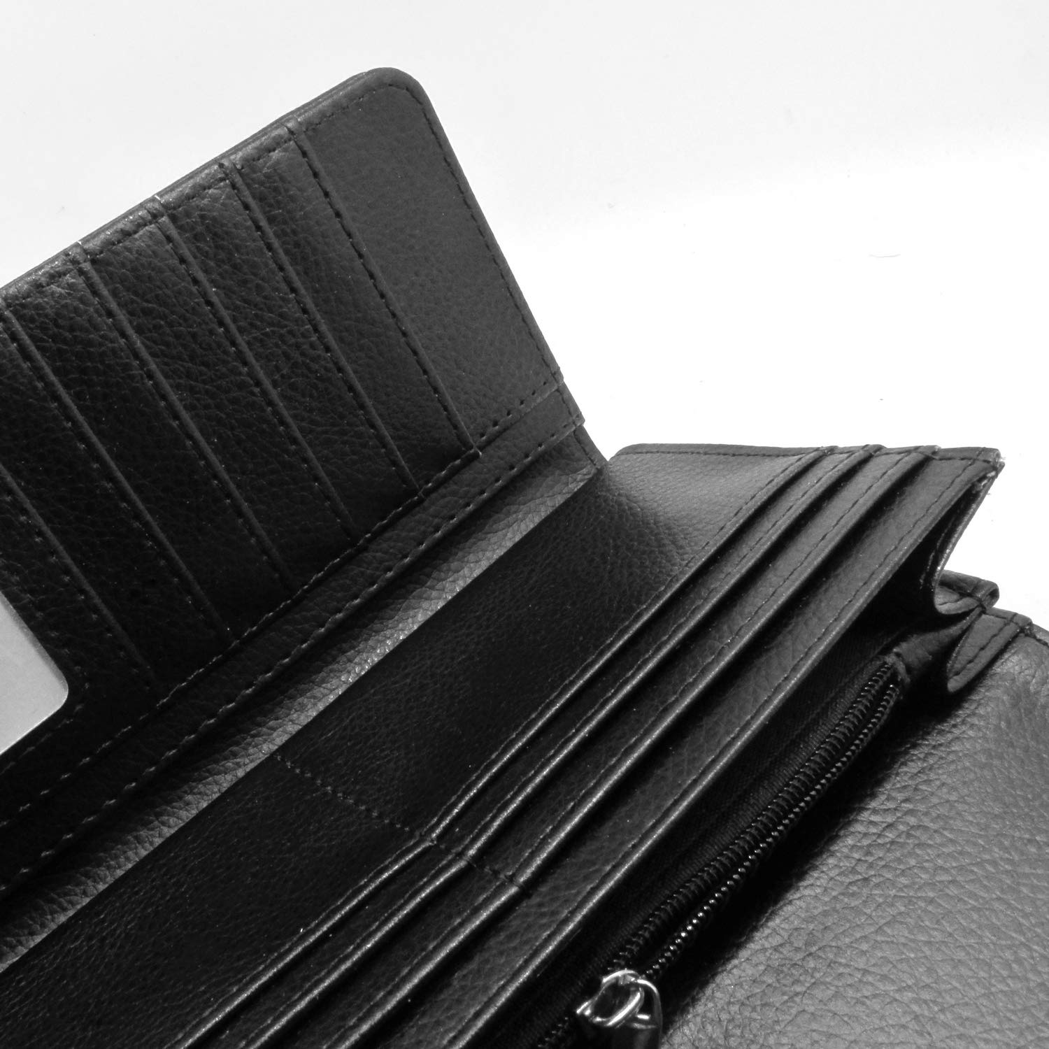 Black Poodle Leather Wallet for Women - Card Holder & Phone Pocket - Perfect for Travel & Daily Use