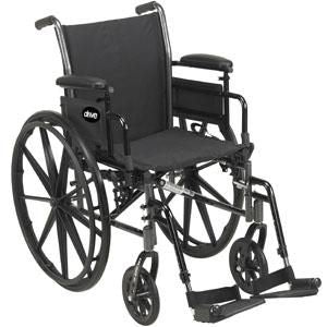 Drive Medical Cruiser III Lightweight Wheelchair - Dual Axle, Padded Flip Back, Removable Desk Arms - Mag Black | Ideal for Home, Travel & Daily Mobility Support