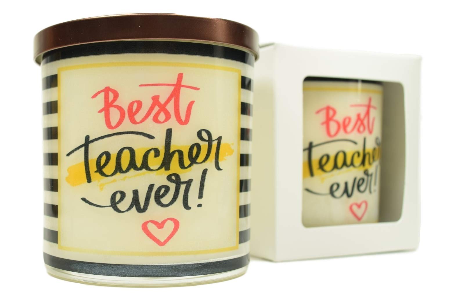 Best Teacher Gift - 12oz Natural Soy Candle in Glass Jar | Handmade Scented Candle with Custom Message | Perfect for Teacher Appreciation, Classroom Decor & Relaxation