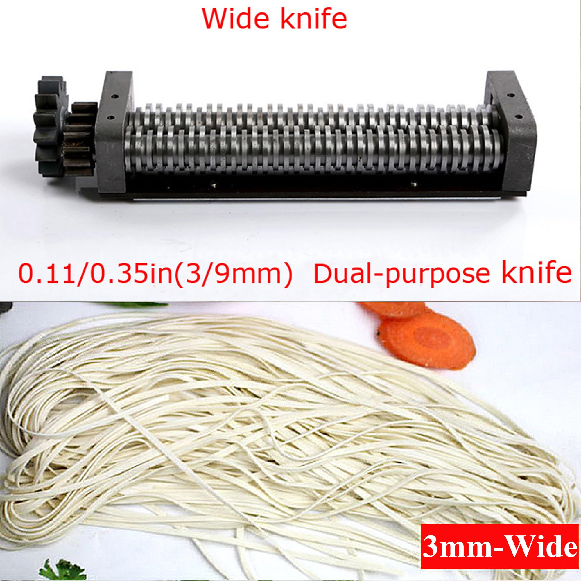 Stainless Steel Electric Pasta Maker Machine - 3mm & 9mm Noodle Press with Automatic Dough Knife (110V) | Perfect for Homemade Italian Pasta, Asian Noodles & Fresh Dough Recipes