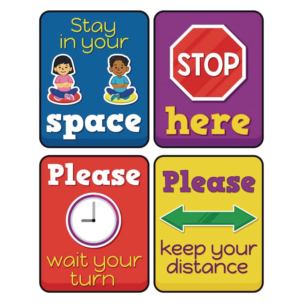 Really Good Stuff EZ Stick Safety First Floor and Wall Decals - 16 Die-Cut Decals for Kids' Playroom, Classroom & Home Safety