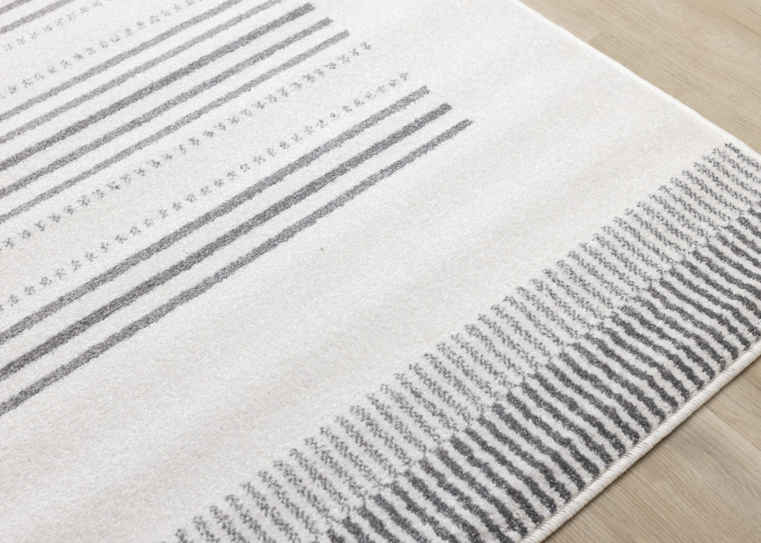 Claremont Modern Area Rug 8' x 11' - Sleek White & Grey Design for Living Room, Bedroom, or Office Decor