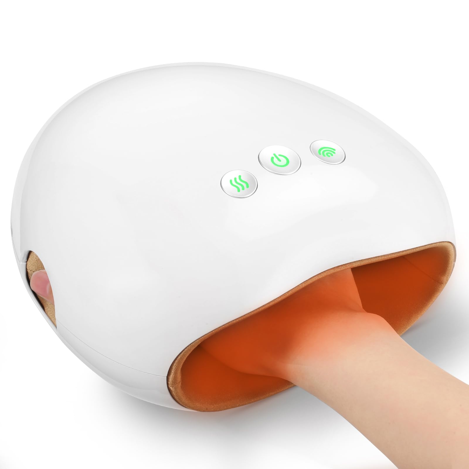 NOWWISH Electric Hand Massager with Heat & Compression - Relief for Arthritis, Carpal Tunnel & Joint Pain - Perfect Mothers Day, Birthday Gifts for Women & Men (White) - Ideal for Home, Office & Post-Workout Relaxation