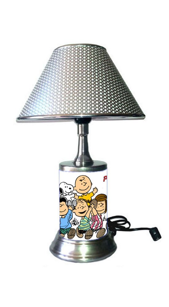 JS Characters Desk Lamp with Shade - Charlie Brown & Snoopy LED Night Light for Kids Room, Study, Office - Perfect for Reading, Gaming & Bedtime Comfort