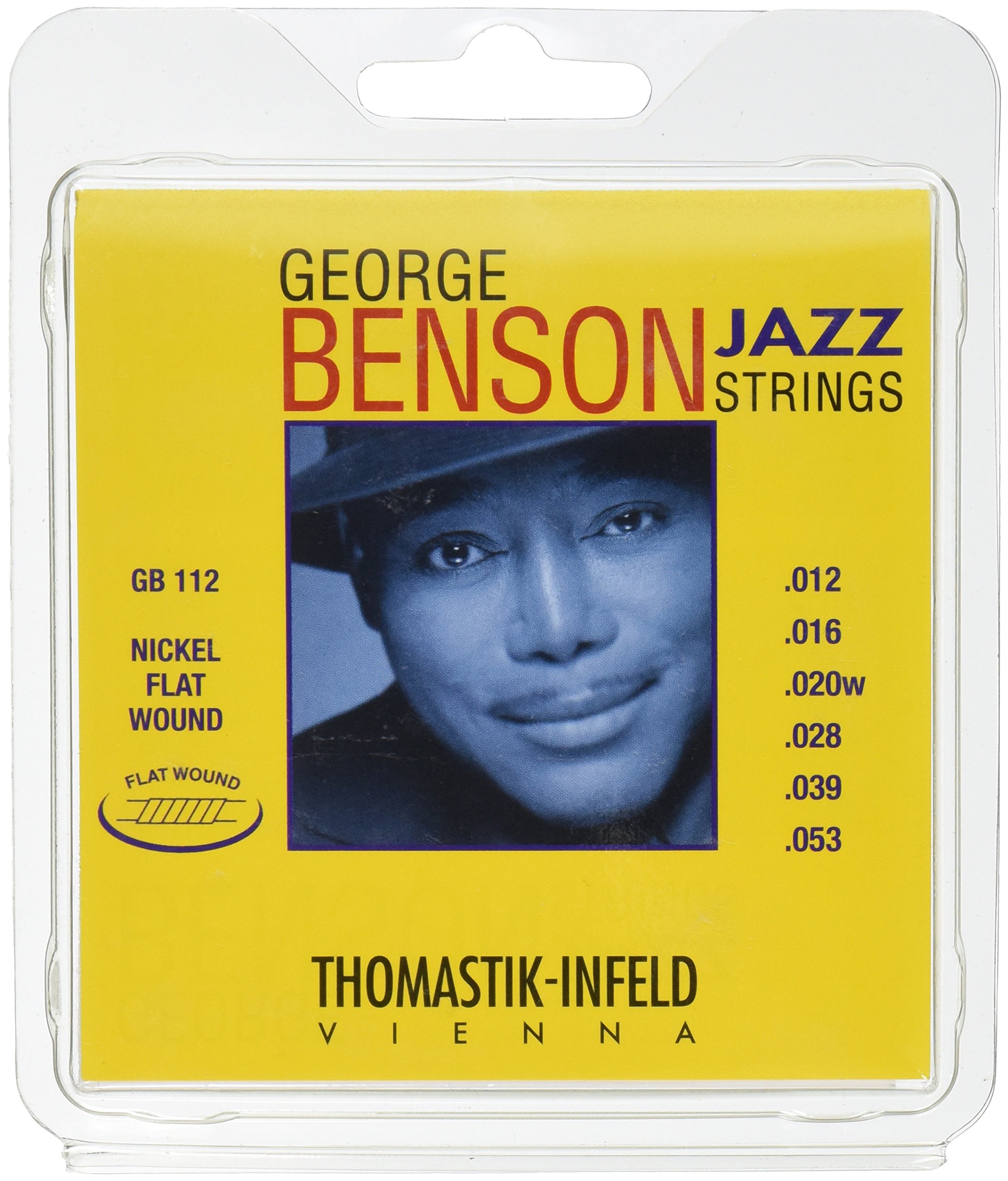 Thomastik-Infeld GB112 Jazz Guitar Strings - George Benson Signature 6-String Pure Nickel Flatwound Set (E B G D A E) | Perfect for Smooth Jazz, Blues & Studio Recording