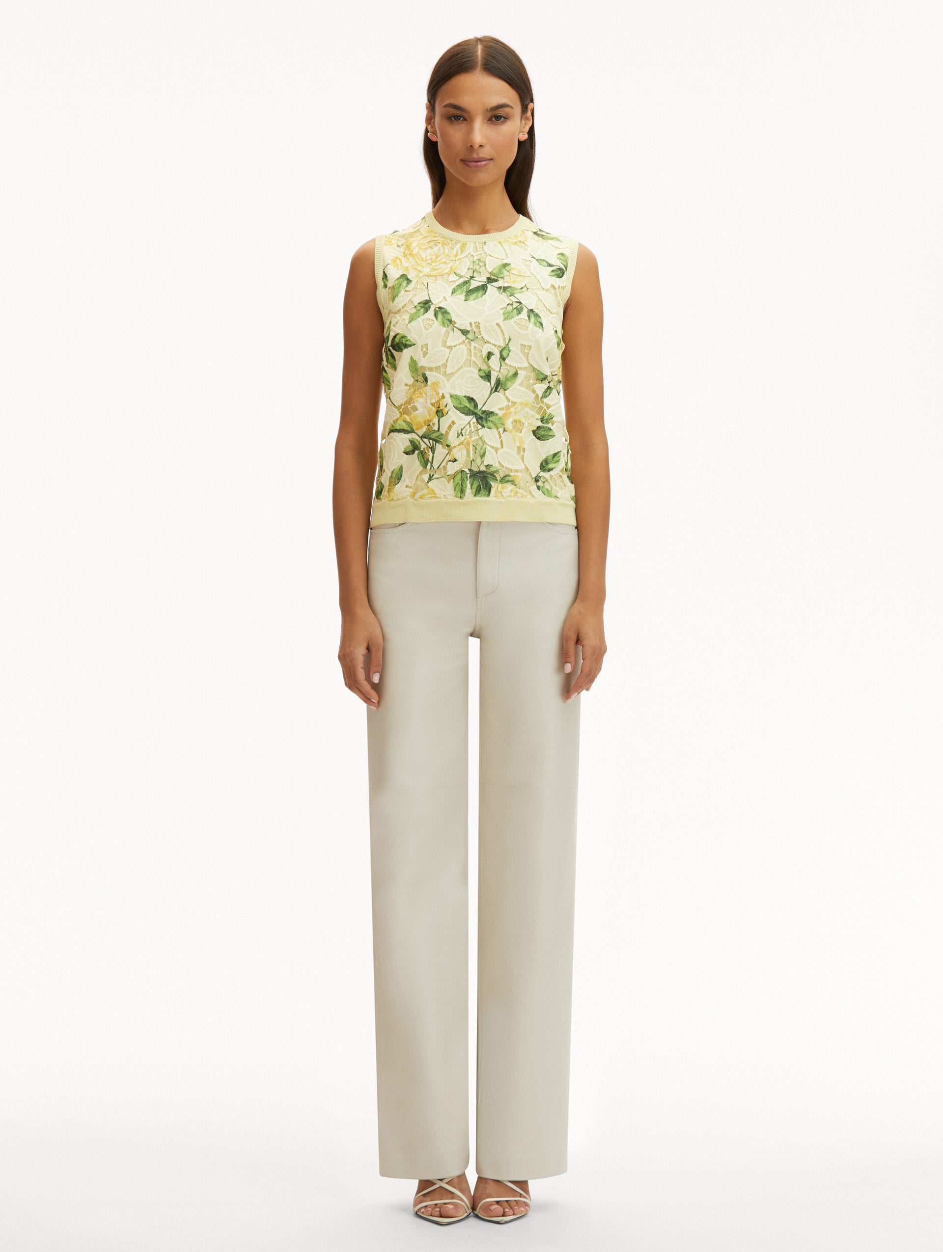 English Rose Guipure Lace Inset Tank Top - Elegant Floral Blouse for Women | Perfect for Summer Outfits, Date Nights & Special Occasions