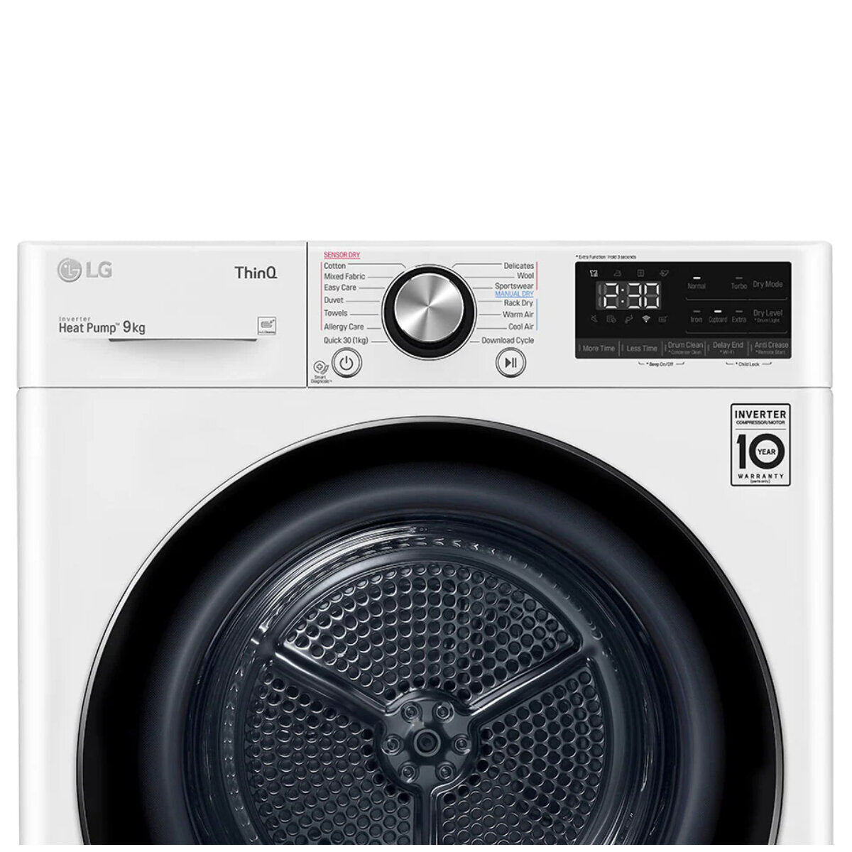 LG Series 9 9kg Heat Pump Dryer with Inverter Control DVH9 09W - Energy Efficient & Quiet Laundry Solution for Apartments & Small Homes