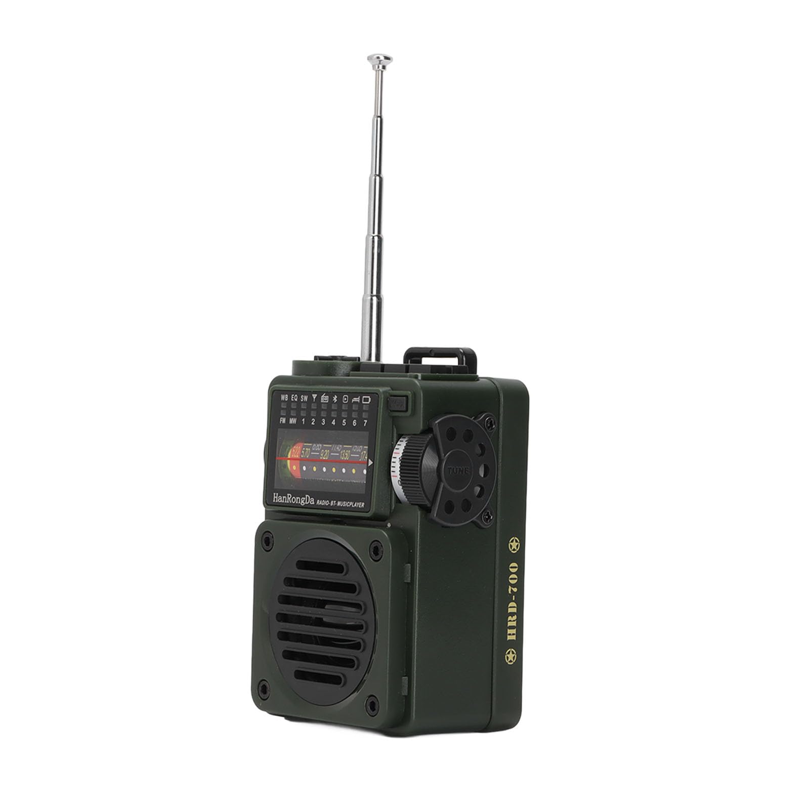 Portable Shortwave Radio with Bluetooth, AM/FM/WB Weather Band, Rechargeable Battery & Sleep Timer - Compact Retro Analog Tuner for Walking, Hiking, and Outdoor Adventures
