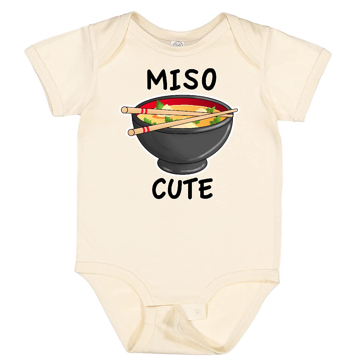 Inktastic Miso Cute with Miso Soup Baby Bodysuit - Adorable Japanese-Themed Infant Onesie for Newborns & Toddlers - Perfect for Family Photos, Baby Showers & Everyday Cuteness