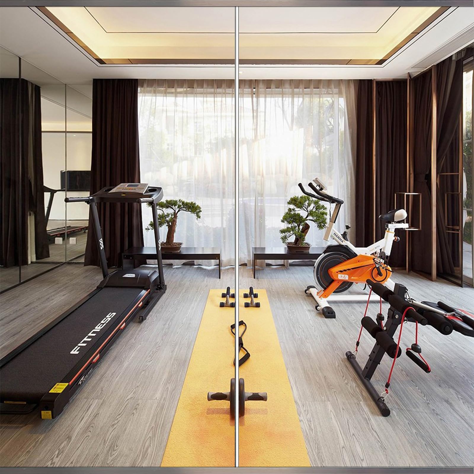 48''x24''x2PCS Large Full Body Mirror for Home Gym - Frameless Wall Mounted Yoga Mirror for Bedroom, Bathroom & Garage - Perfect for Fitness, Dance Practice & Home Decor