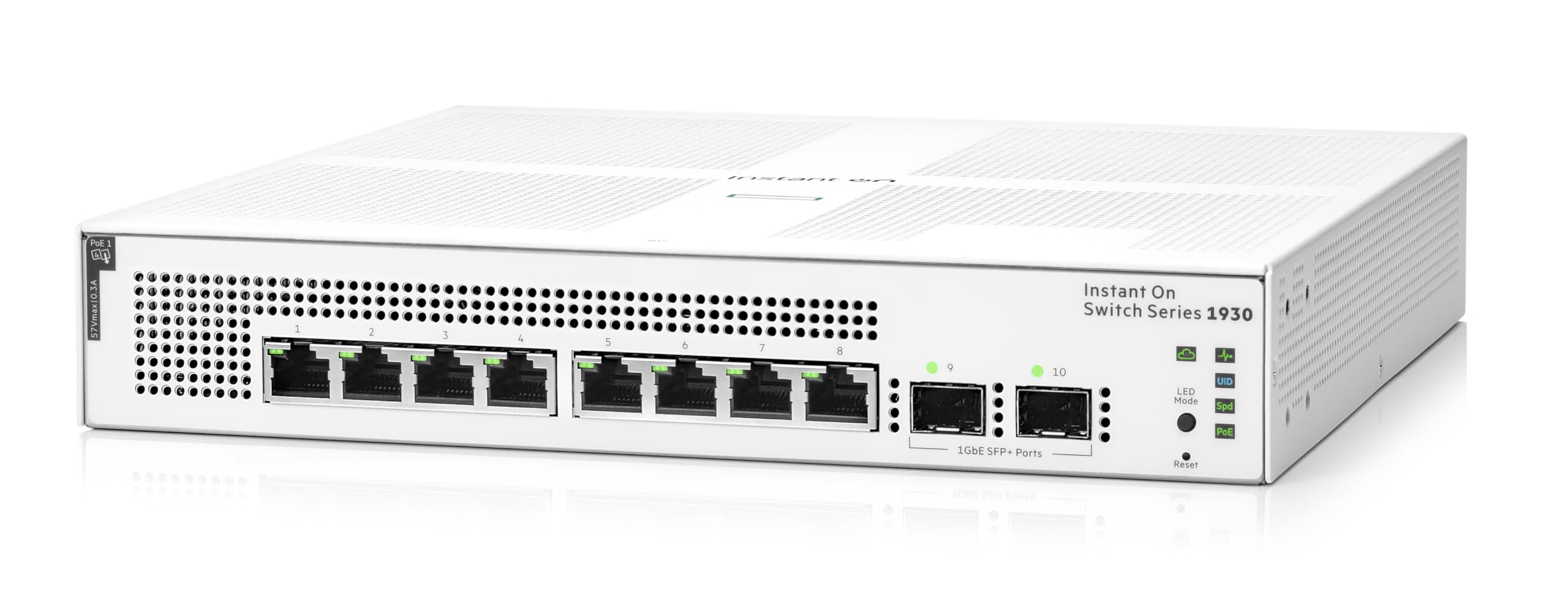 HPE 1930 8-Port Gigabit Smart Managed Layer 2+ PoE Switch | 8x 1G Ports + 2x SFP | 124W PoE Budget | JL681A#ABA | Ideal for Small Business Networks & Smart Office Connectivity