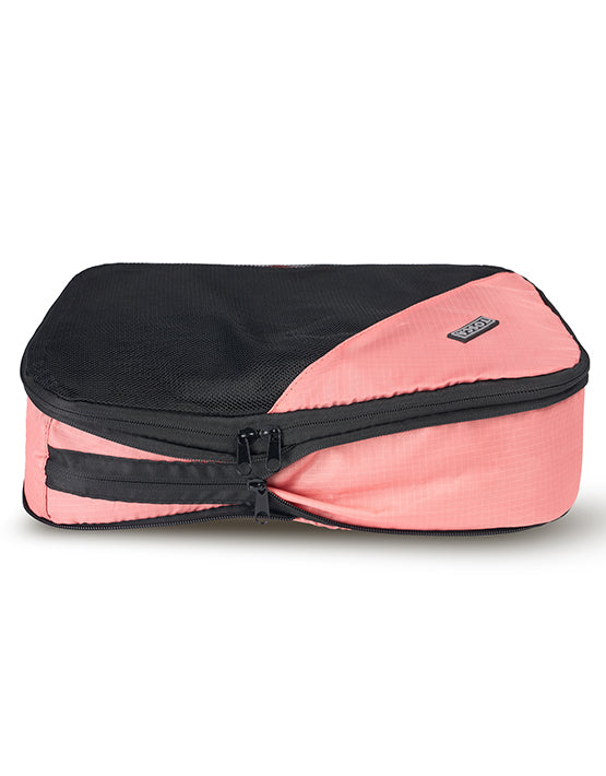 TOSCA TCA063_L 2-Pack Large Compression Packing Cubes for Travel - Coral | Perfect for Suitcases, Backpacks & Organization
