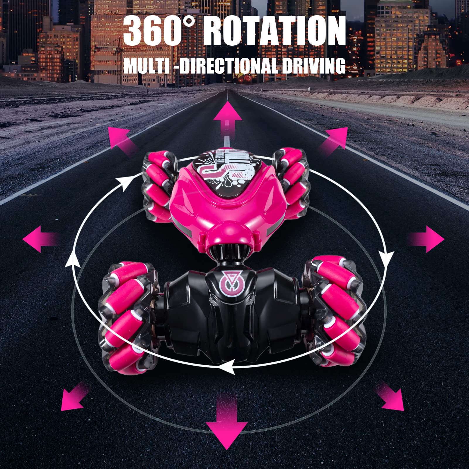 1:14 Scale Gesture Sensing RC Car - Remote Control Stunt Car for Boys & Adults, All-Terrain Monster Truck with 360° Flips, LED Lights & Music - Perfect for Indoor/Outdoor Play, Birthday Gifts & Backyard Racing