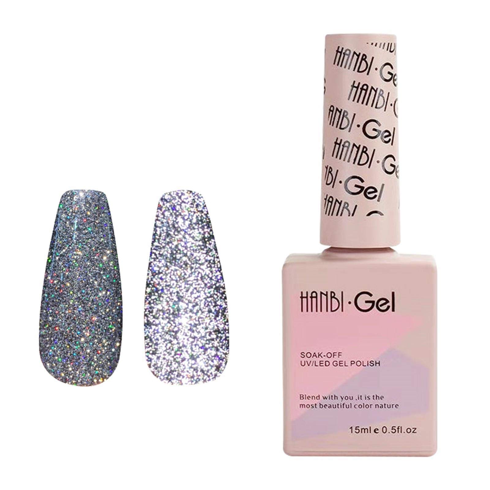 Reflective Gel Nail Polish 15ml - Mood Changing Sparkle Nude Gel for Manicure & Nail Art | Gift for Women | Perfect for Parties, Weddings & Special Occasions