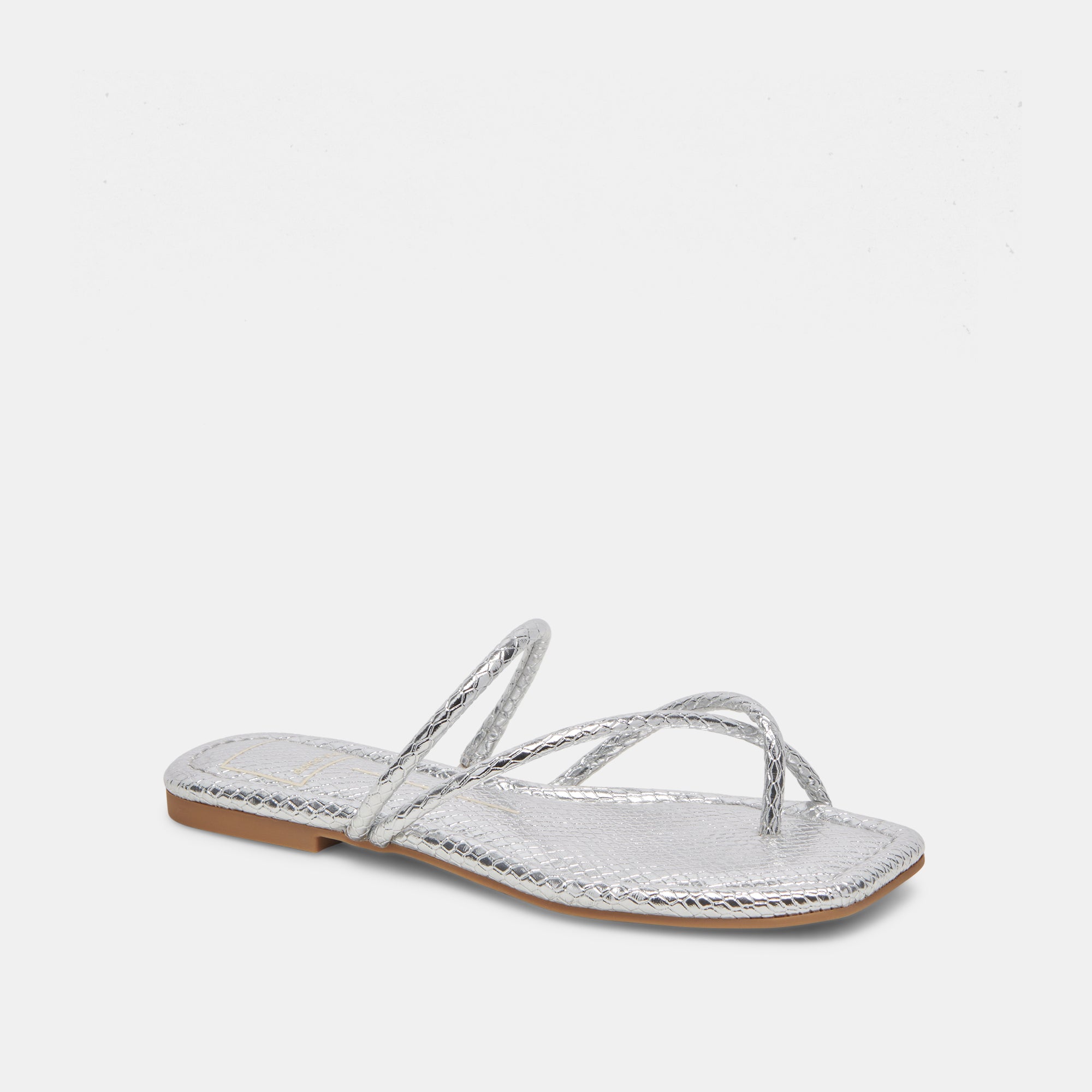 LEANNA Women's Silver Embossed Stella Sandals - Comfortable & Stylish Summer Casual Shoes for Beach, Vacation, and Everyday Wear