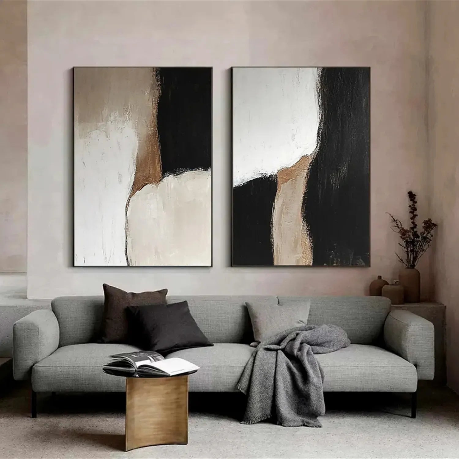 Abstract Tranquility Set of 2 Wall Art Paintings - Modern Canvas Prints for Living Room, Bedroom & Office Decor #WS193 | Home & Office Wall Decorations