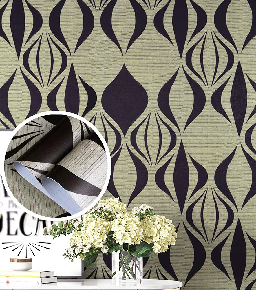 JZ·HOME Geometric Abstract Waves Peel and Stick Wallpaper - 17.7