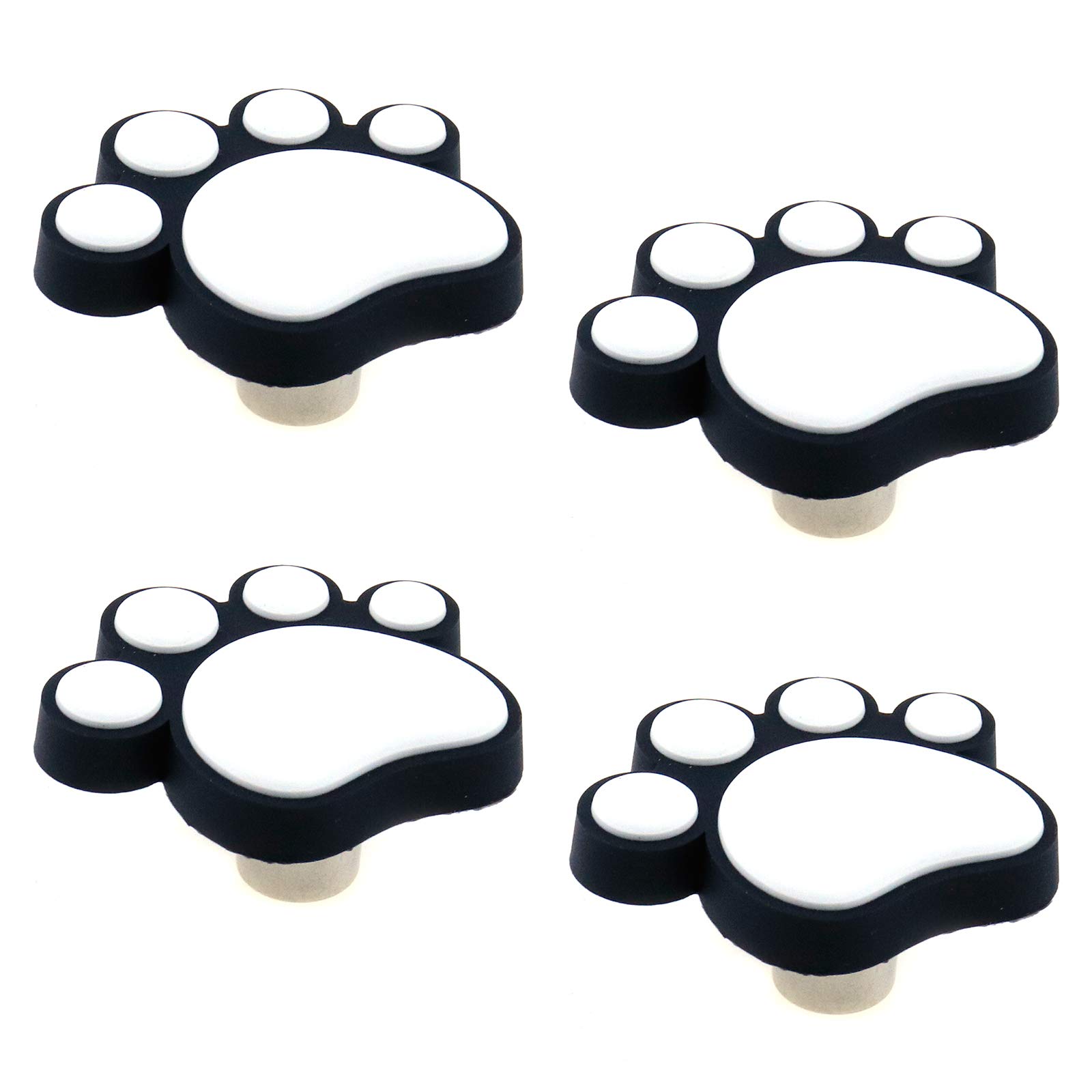 Soft Cartoon Rubber Paw Cabinet Knobs - Cute Drawer Pull Handles for Cabinet, Cupboard & Wardrobe (4pcs) - Perfect for Kids Room, Nursery & Pet-Friendly Home Decor