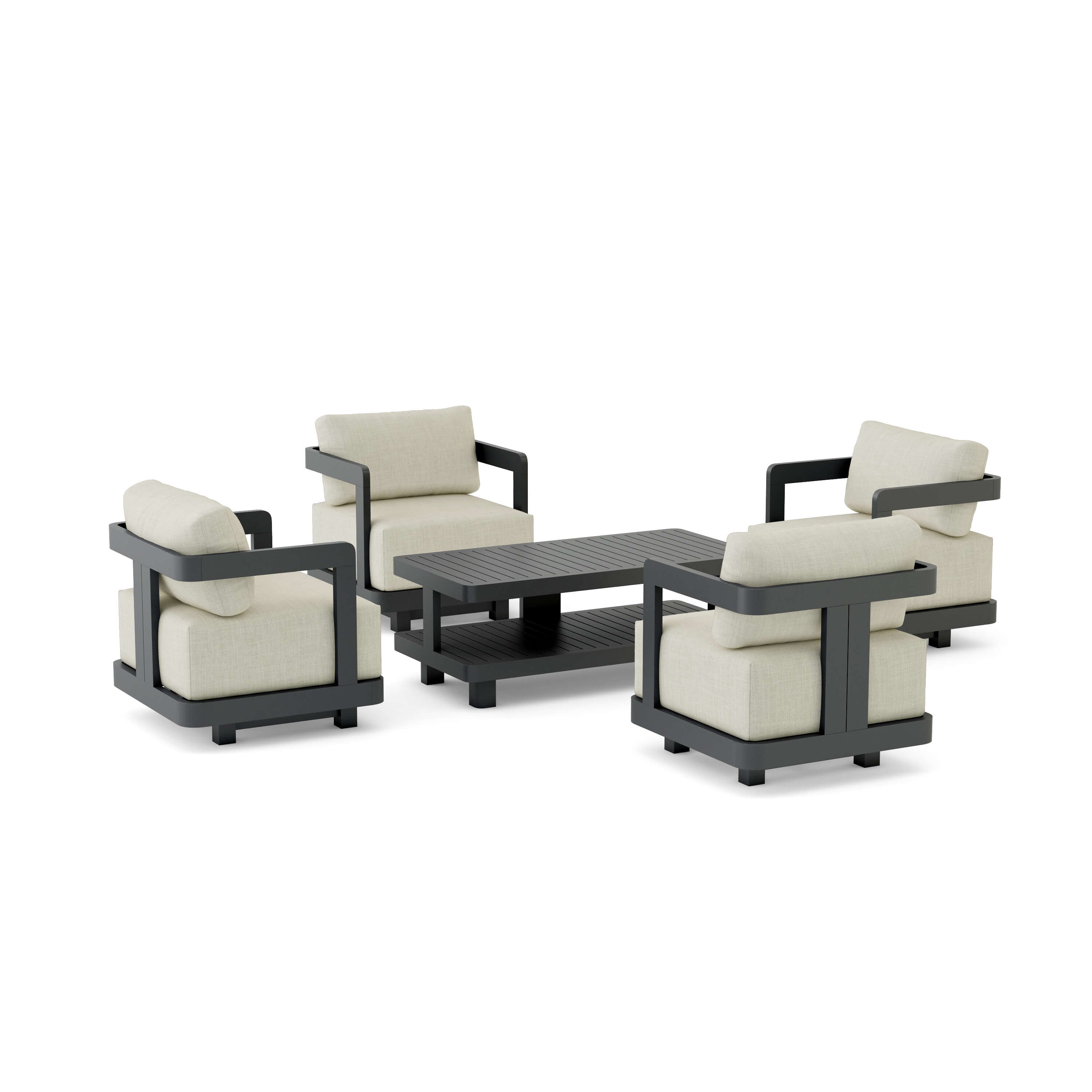 Granada 5-Piece Deep Seating Patio Furniture Set - Outdoor Wicker Sofa Sectional with Cushions for Backyard, Poolside & Garden Relaxation