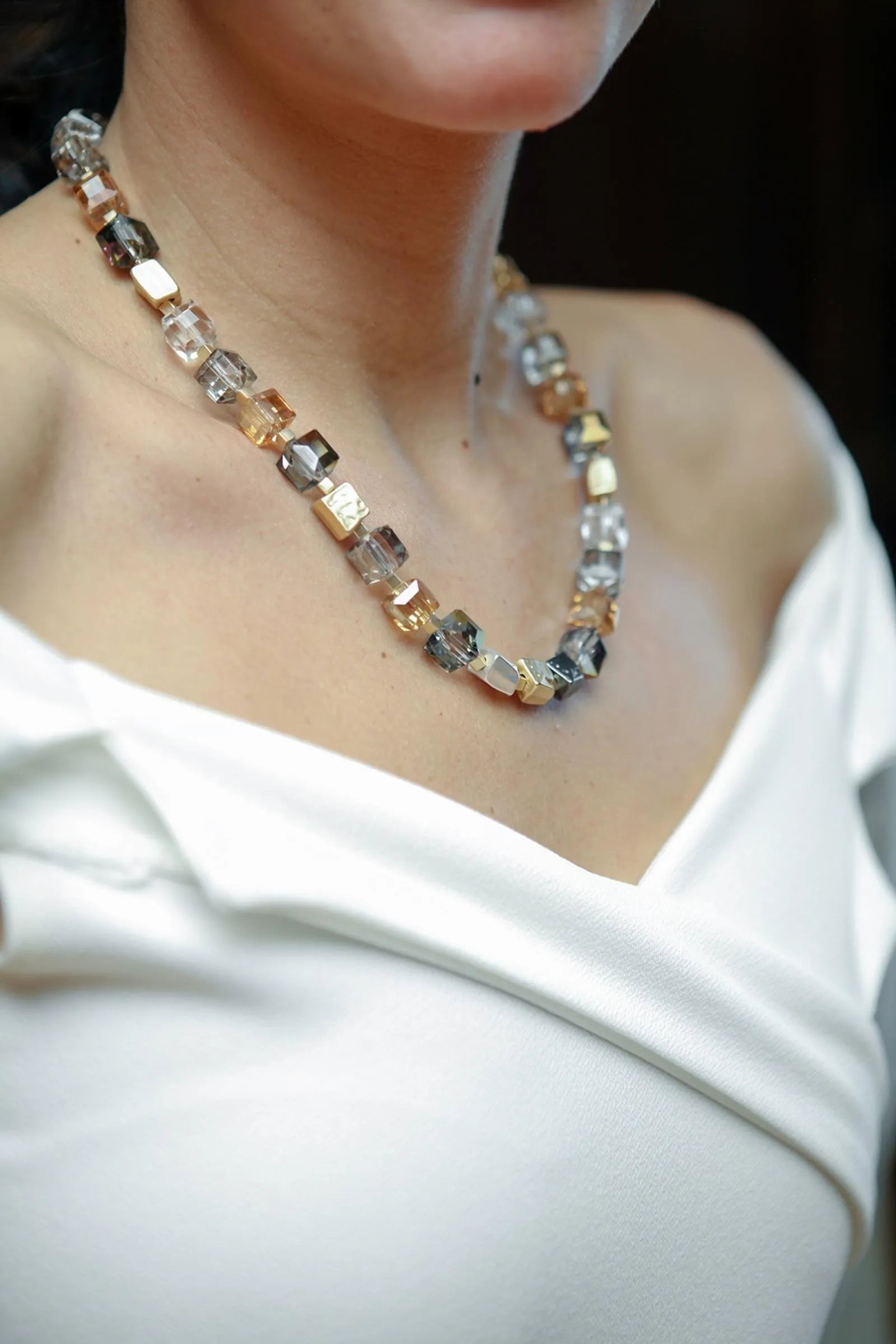Elegant Bead and Stone Statement Necklace for Women - Boho Chic Jewelry for Parties, Weddings & Special Occasions
