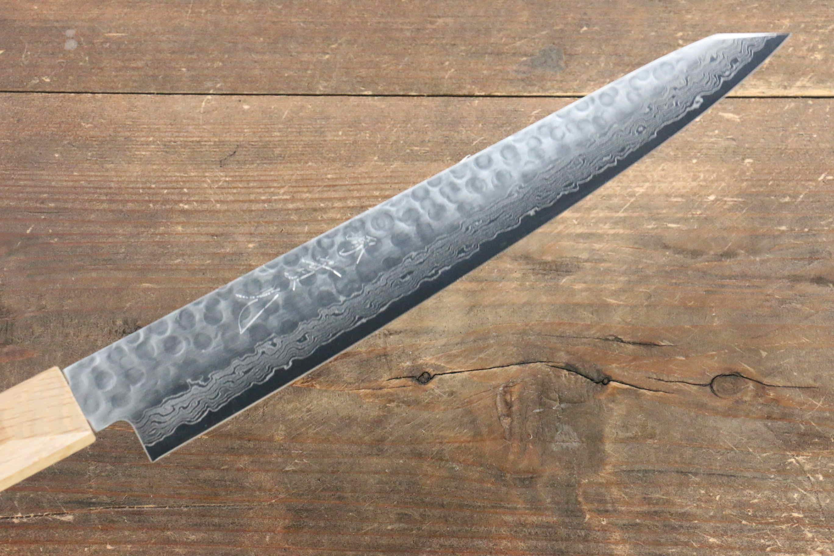 Premium Jikko VG10 17-Layer Sujihiki Sushi Knife 230mm with Oak Handle - Perfect for Slicing Sashimi, Sushi Rolls & Japanese Cuisine