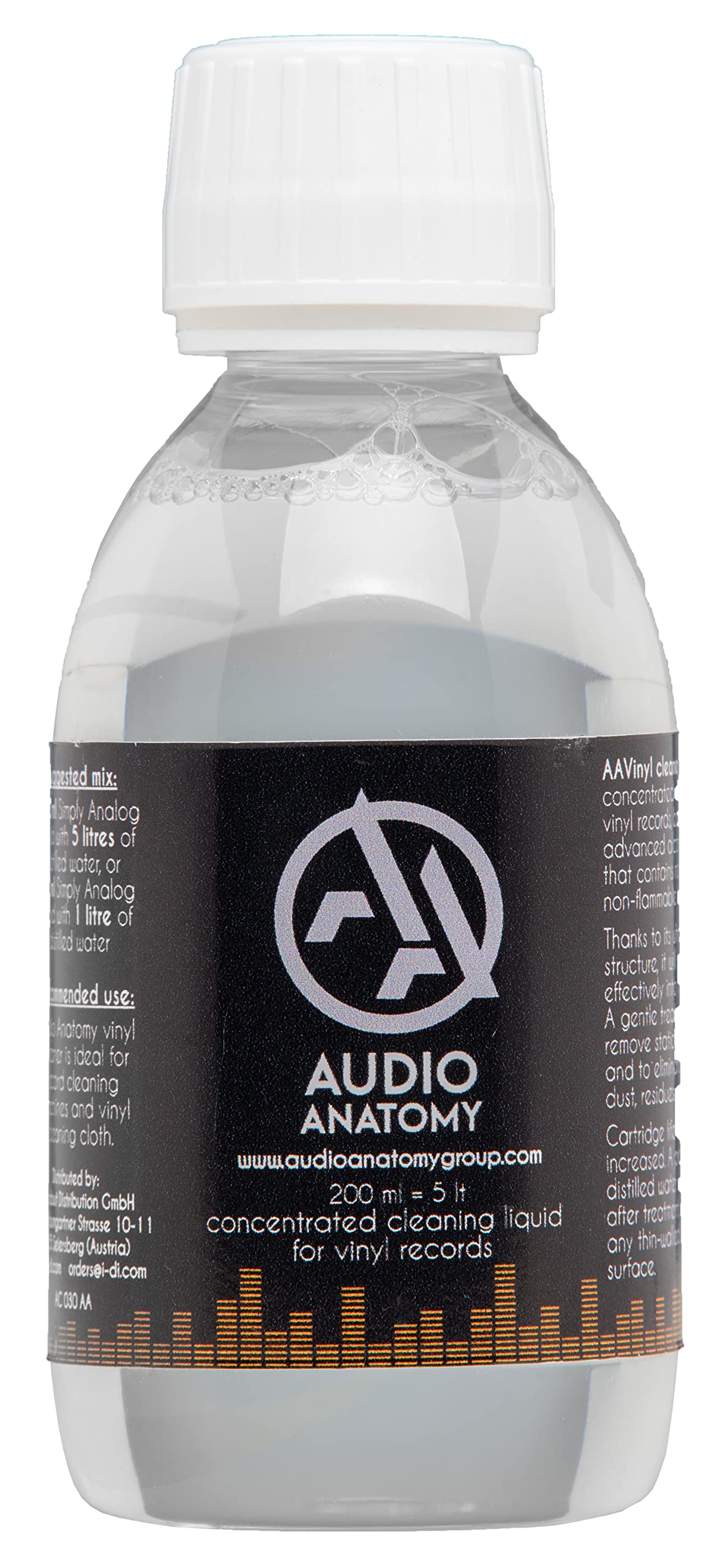 Audio Anatomy Vinyl-Cleaning Concentrate (200ml) - Professional Record Cleaner Solution for Vinyl LPs & Turntables - Perfect for Home DJs, Audiophiles & Music Collectors