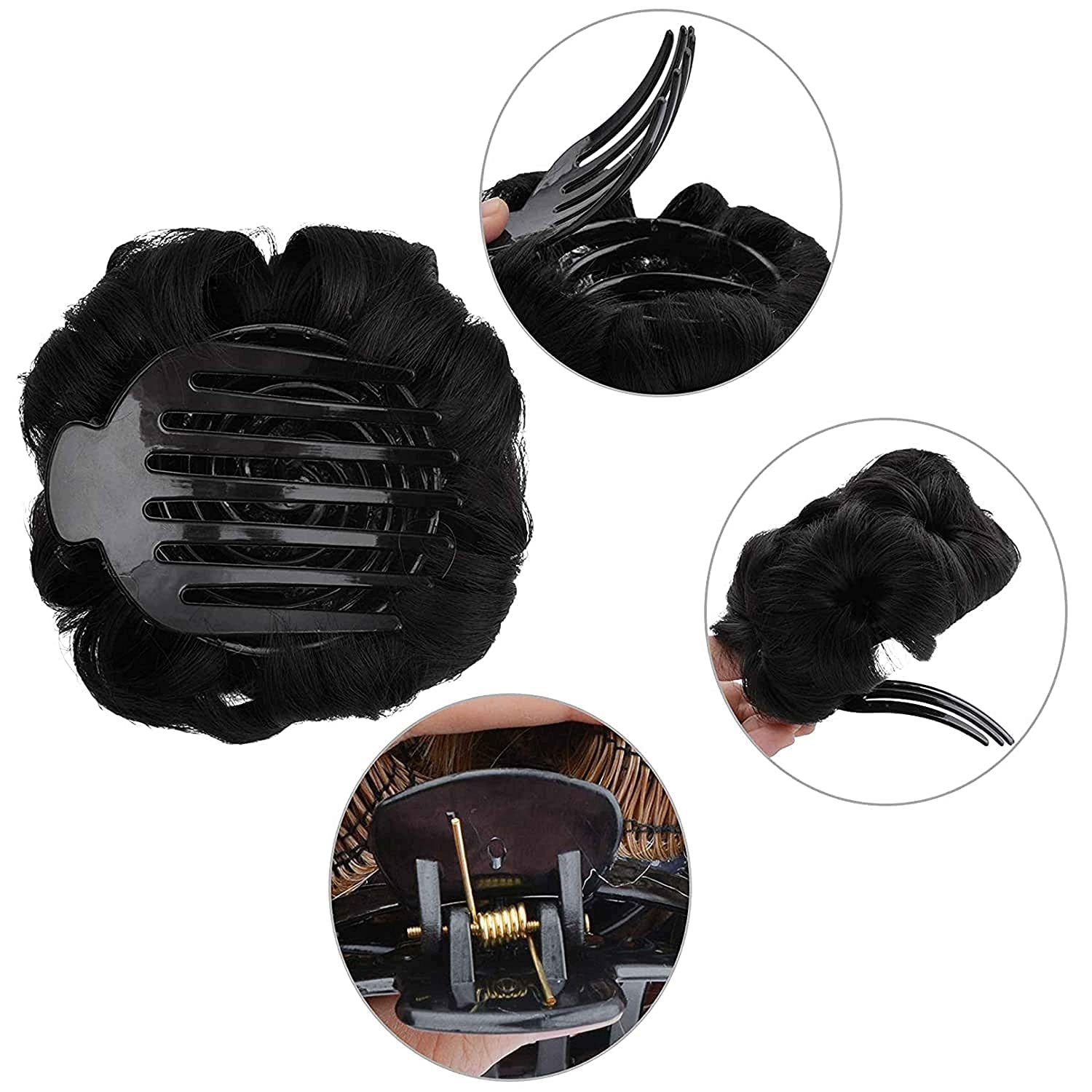 Messy Bun Hair Clip Extensions for Women - Wavy Chignon Hairpiece for Updos & Ponytails | Perfect for Casual, Work & Special Occasions