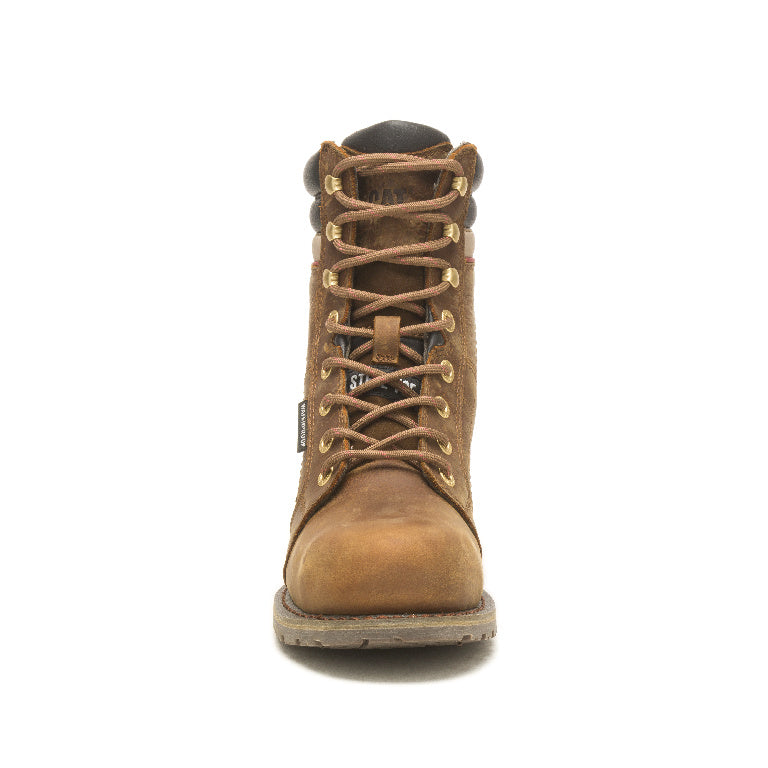 Echo Women's Steel Toe Waterproof Work Boots - Brown Safety Shoes for Construction, Hiking & Outdoor Work | Slip Resistant & Comfortable