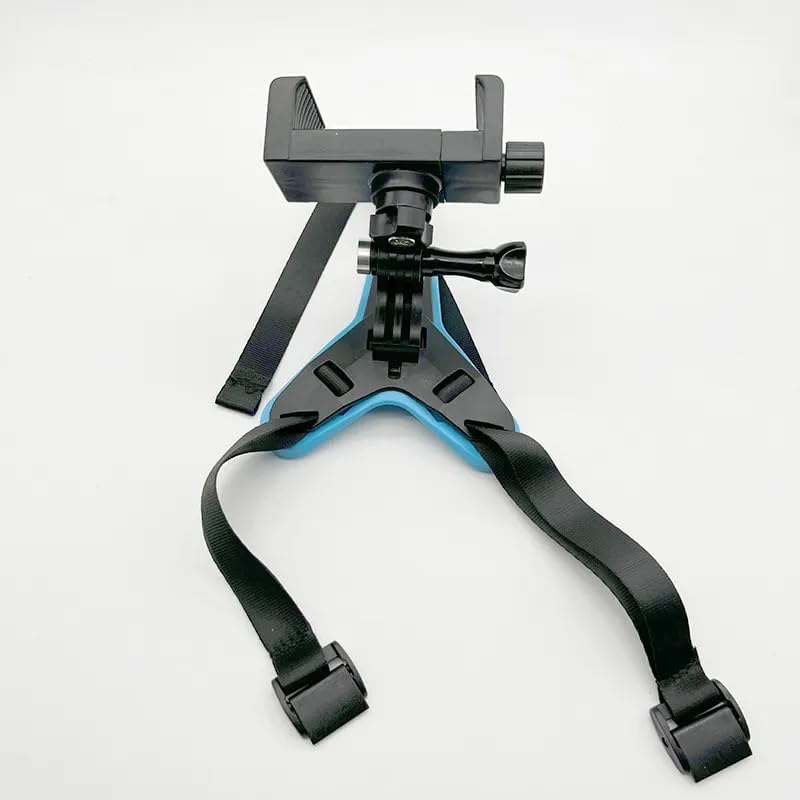Multipurpose Helmet Chin Strap Mount with Phone Holder Clip & Screw - Compatible with GoPro Hero 9/8/7/6, SJCAM, Yi, DJI Osmo Action & Smartphones - Perfect for Cycling, Motorcycling & Action Sports Recording