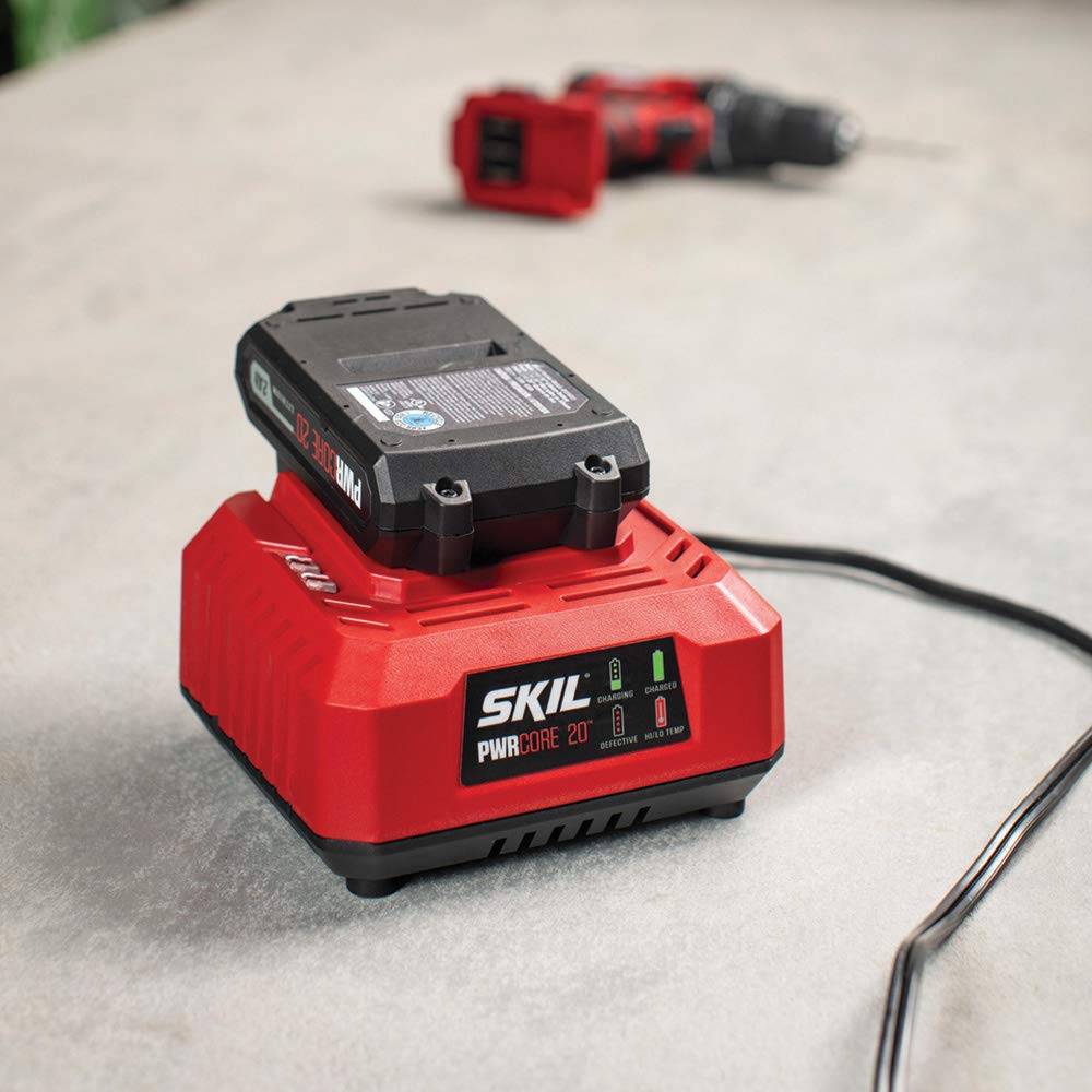 SKIL 20V Standard Battery Charger SC535801 - Fast Charging for Cordless Power Tools - Perfect for Drills, Saws & Home DIY Projects
