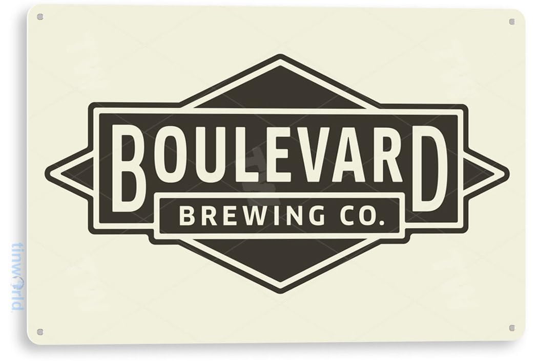 Vintage Boulevard Beer Tin Sign - Rustic Retro Pub & Bar Decor for Brewery, Cottage, Cave, Man Cave - Perfect for Home, Garage, Basement, and Outdoor Use