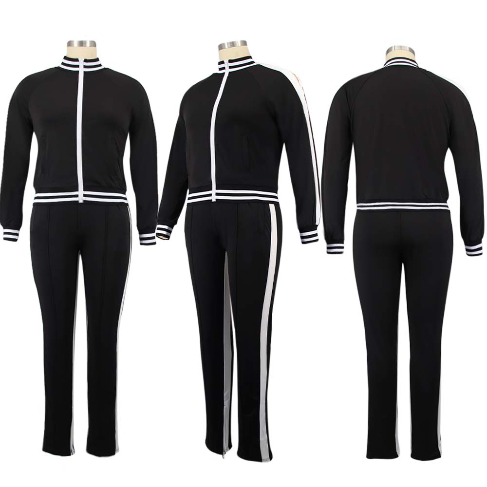 Ophestin Women's Plus Size 2-Piece Tracksuit Set - Long Sleeve Jacket & Skinny Sweatpants Outfit | Casual Loungewear, Workout & Streetwear Fashion