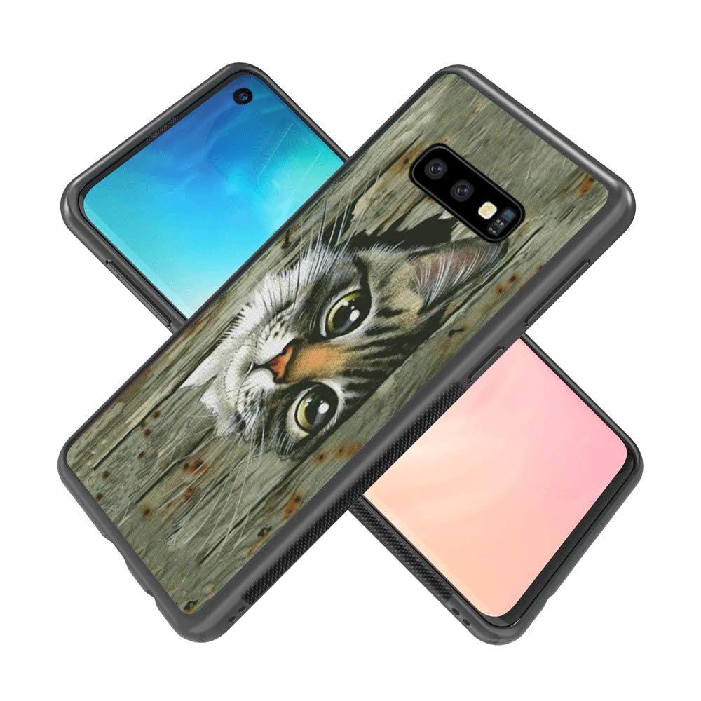 DragonCat Samsung Galaxy S10e Case - Hard Shell Back Cover with Tire Pattern & Soft Edge | TPU + PC Material | Black Cat Design Phone Case for Samsung Galaxy S10e | Perfect for Cat Lovers & Outdoor Protection