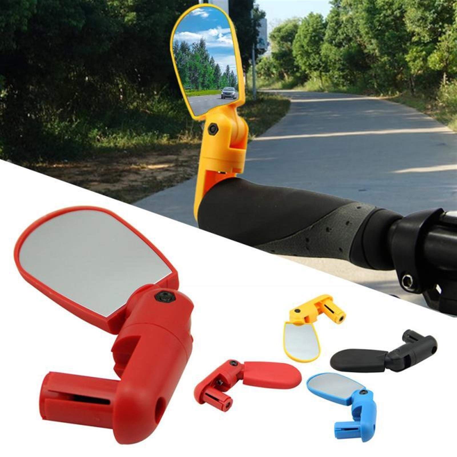 Flexible Rotating Mini Bike Mirrors - Adjustable Bicycle Rearview Handlebar Mirror for Safe Cycling - Black (Perfect for Road Bikes, Mountain Bikes & Commuting)
