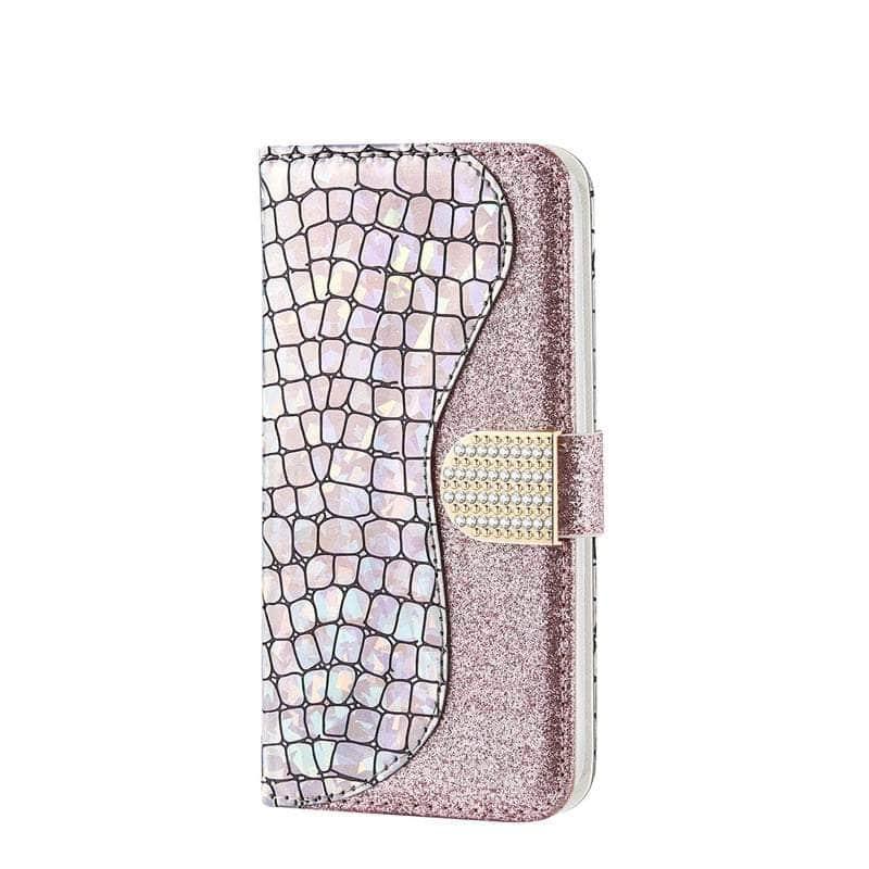 Samsung Galaxy S23 Case - Premium Laser Flash Powder Leather Phone Cover with Shockproof Protection for Daily Use, Work & Travel